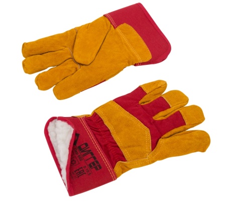 Перчатки спилковые комбинированные утепленные (искусственный мех) ДИГГЕР, арт. 17733 — изображение товара РусПак